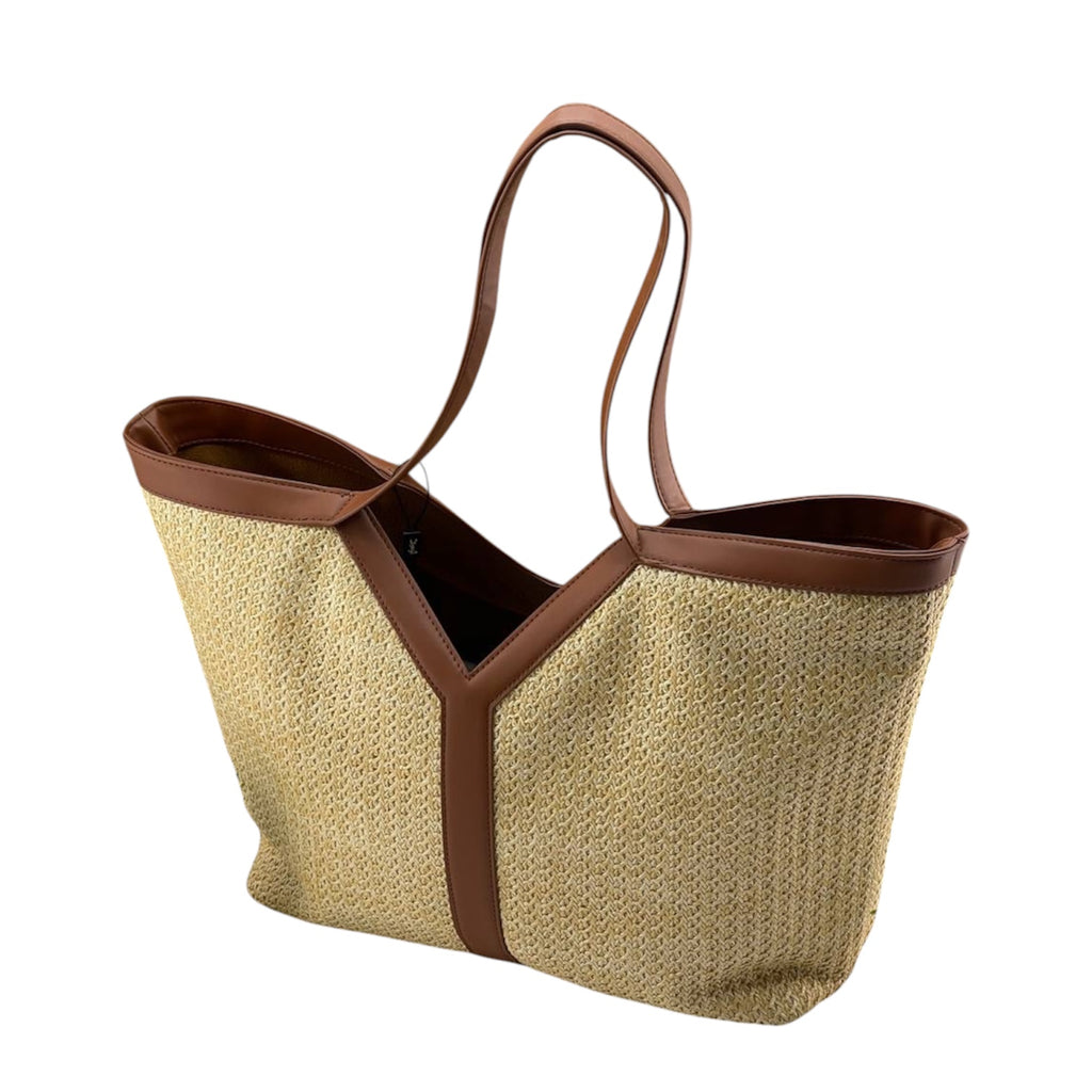 Saint Laurent Pania Raffia Tote Bag