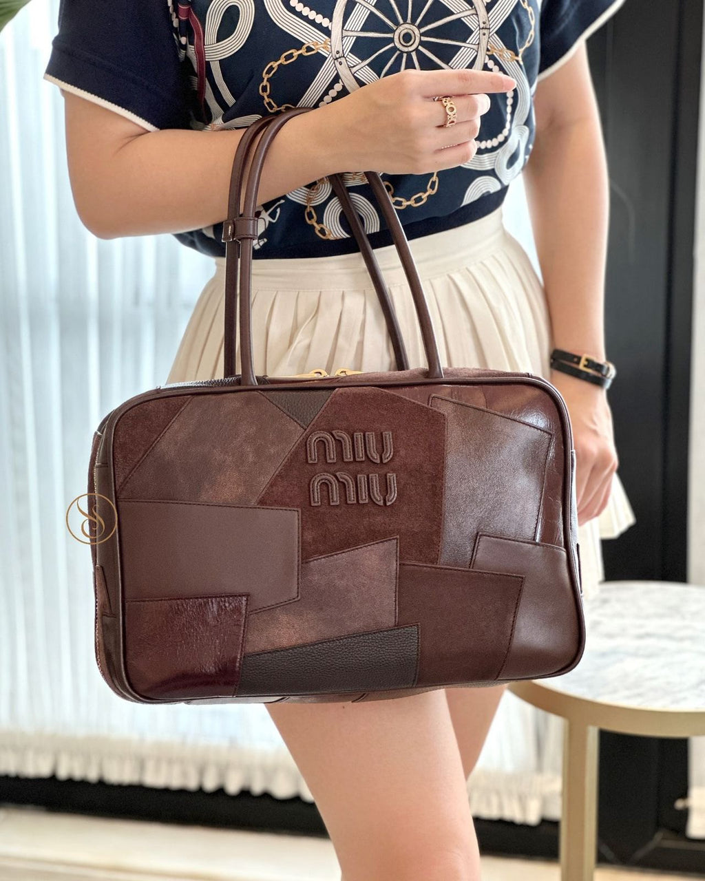 Miu Miu Beau Leather Patchwork Bag