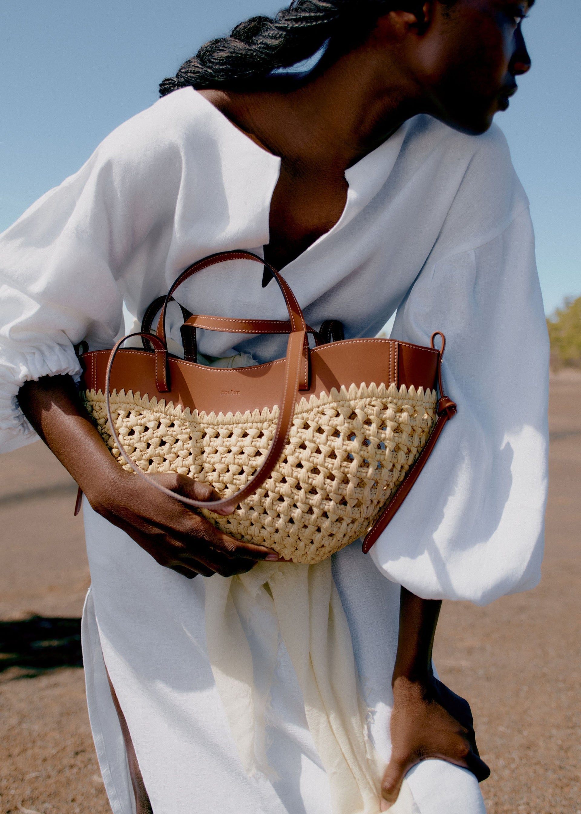 Polène Cyme Small Raffia Bag
