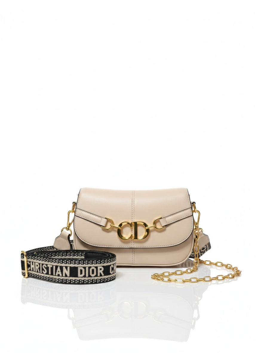 Christian Dior Inspired Leather Shoulder Bag