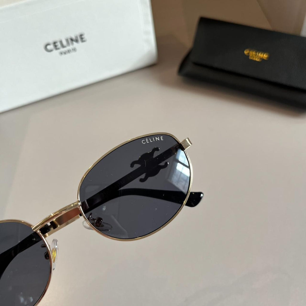 Celine Triomphe Metal Oval Sunglasses