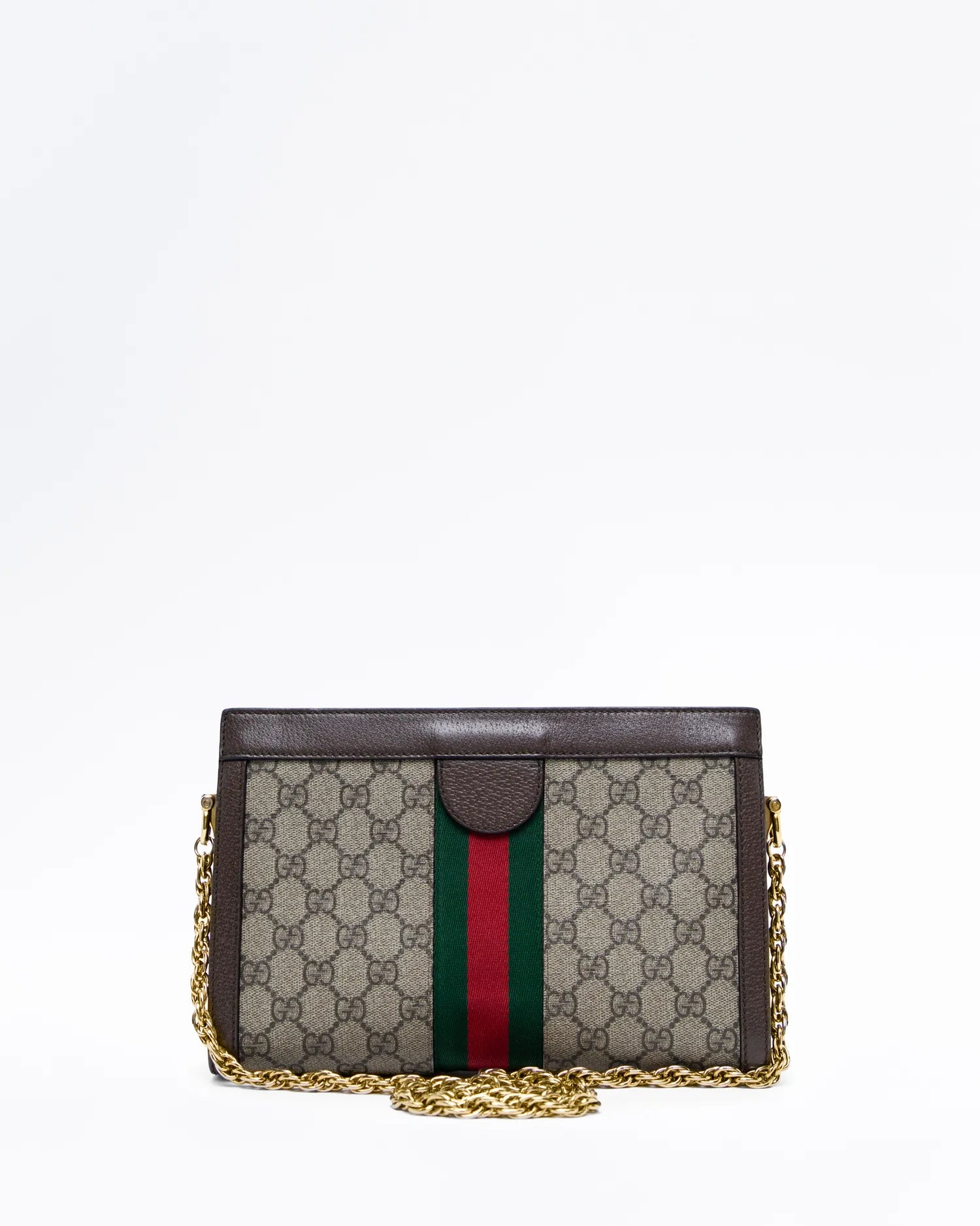 Gucci GG Canvas Clutch with Chain