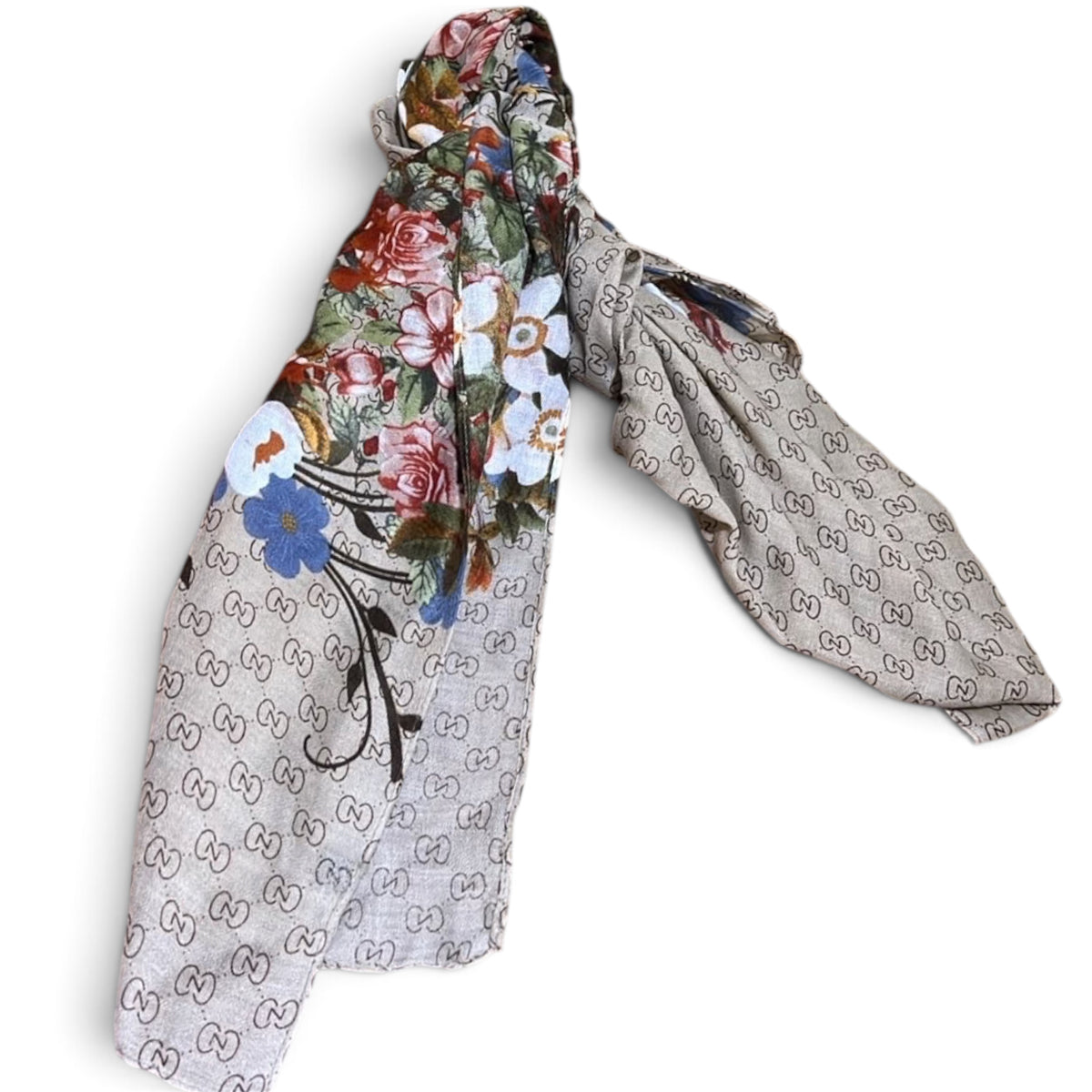 Gucci GG Flora Print Square Scarf