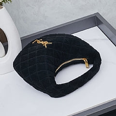 Saint Laurent Jamie Quilted Suede Hobo Bag