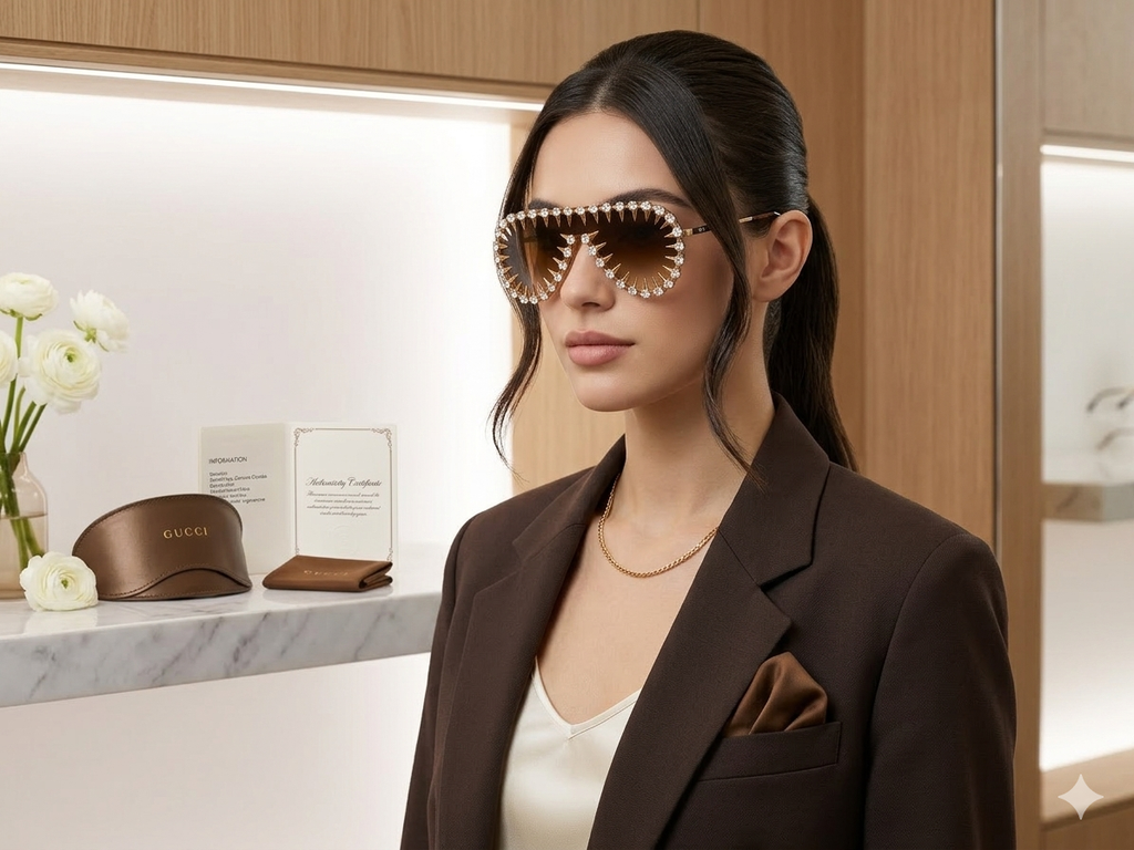 Gucci Crystal Spike Mask Sunglasses