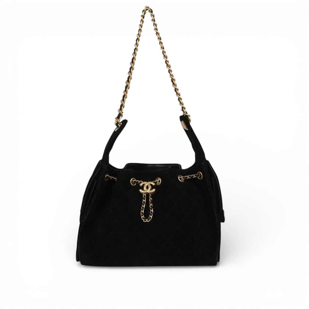 Chanel 25 Quilted Suede Handbag