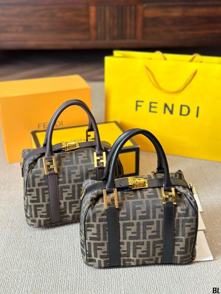 Fendi Inspired Boston Bag – FF Monogram