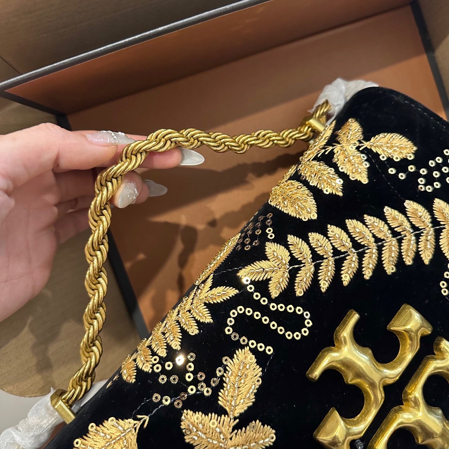 Tory Burch Eleanor Embroidered Velvet