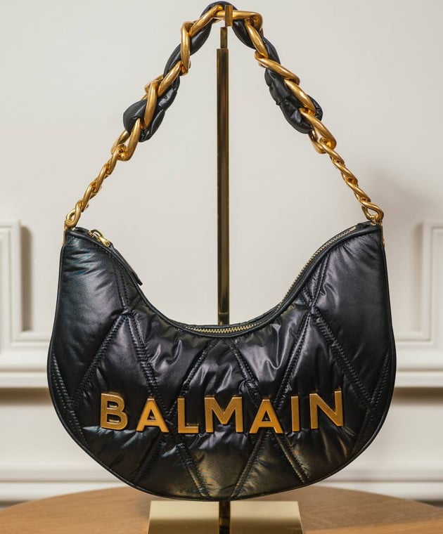 Balmain Quilted Crescent Bag