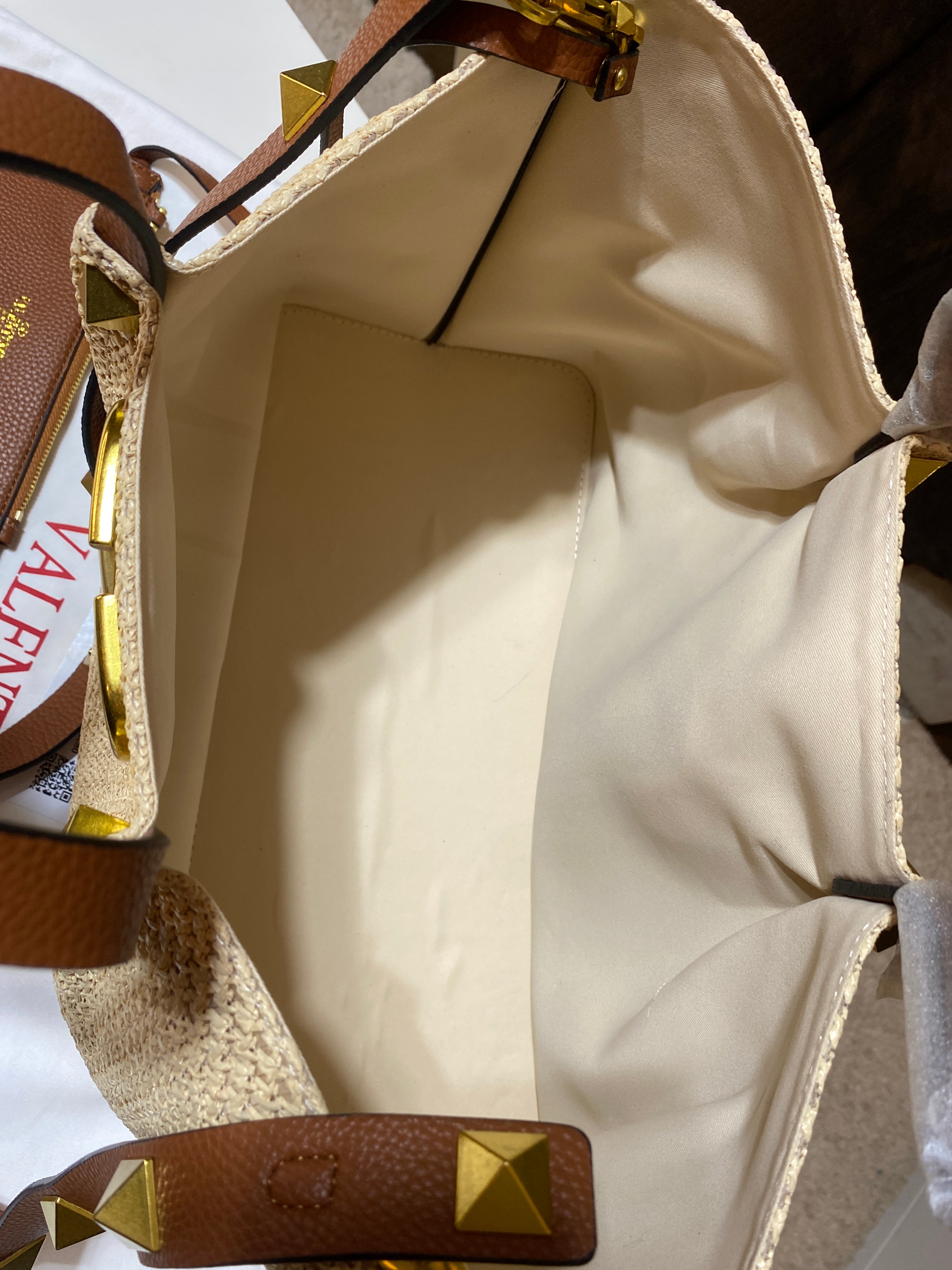 Medium Straw Tote Valentino Bag