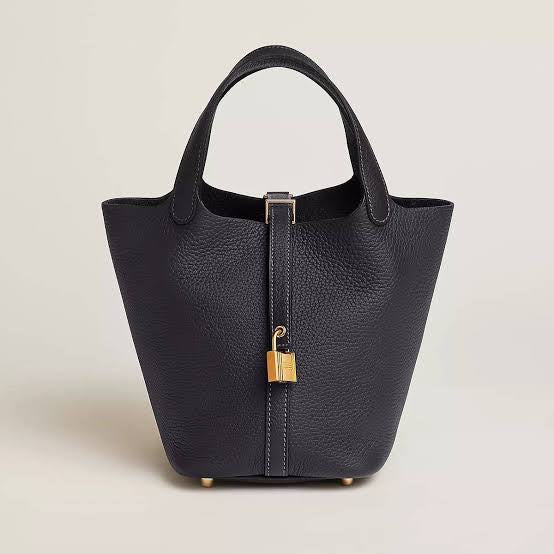 HERMÈS Picotin Lock 18 Bag in Gold Clemence Leather