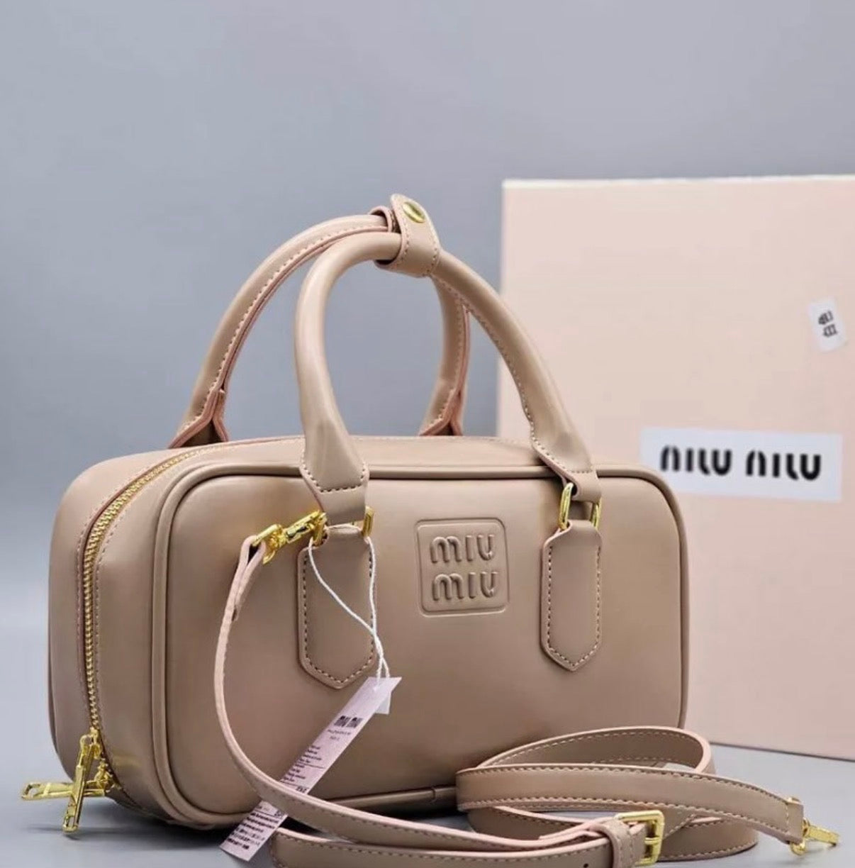 Miu Miu Leather Mini Top Handle Bag