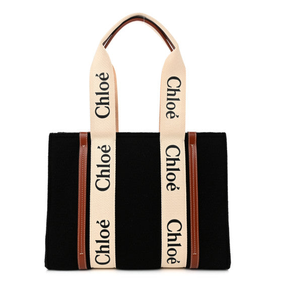 Chloé Medium Woody Tote Bag In Linen