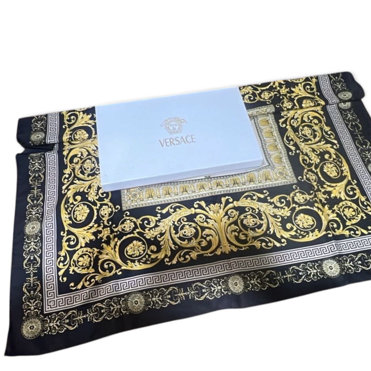 Versace Barocco Print Silk Square Scarf