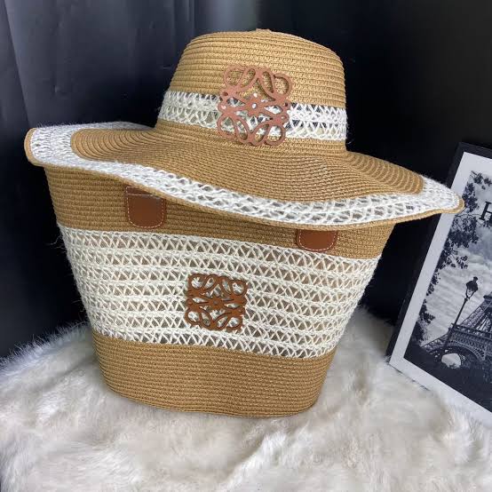 Loewe Raffia Tote Bag & Hat Set