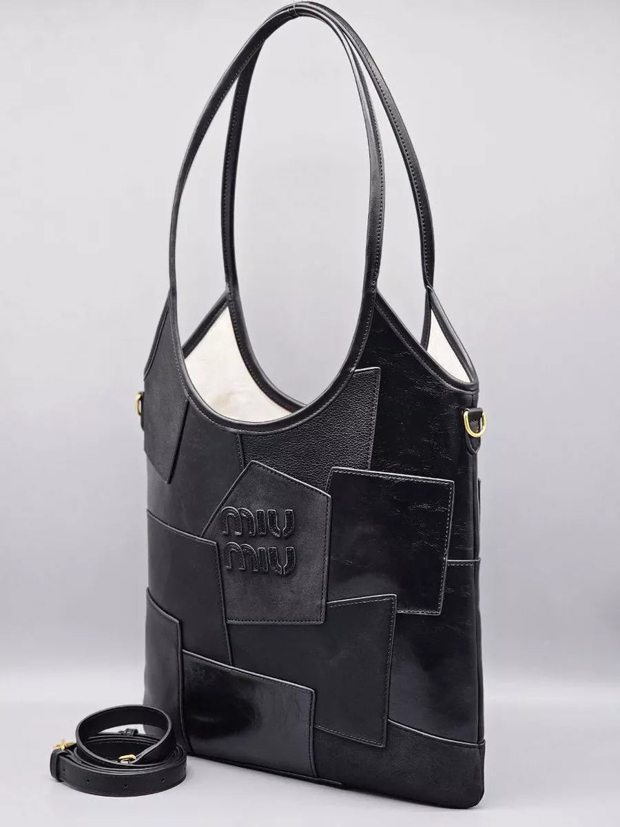 Miu Miu Suede Logo Tote Bag