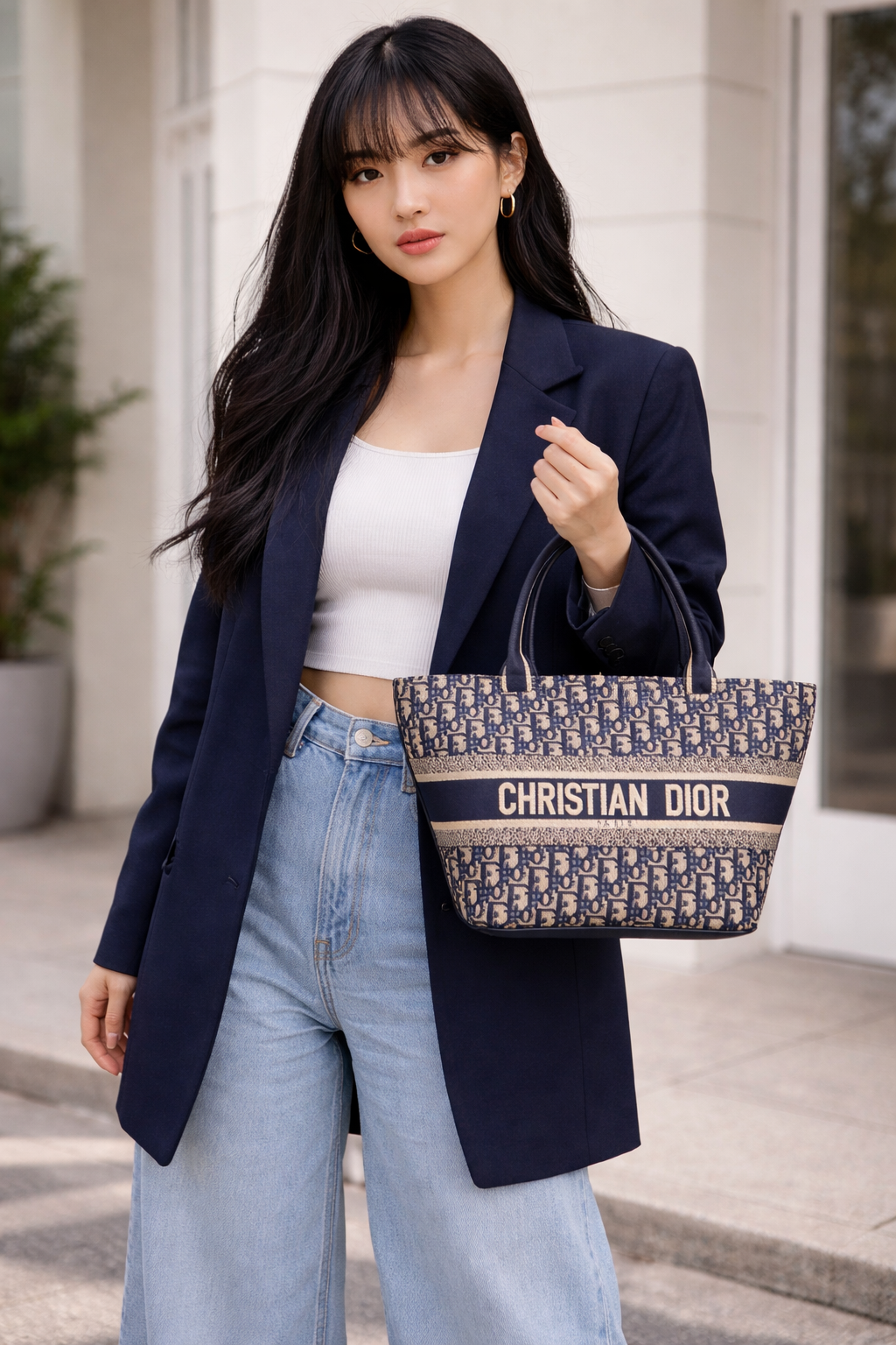 Christian Dior Book Tote – Blue Oblique Canvas