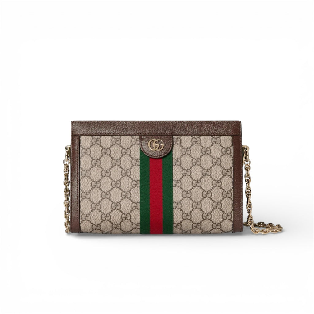 Gucci GG Canvas Clutch with Chain