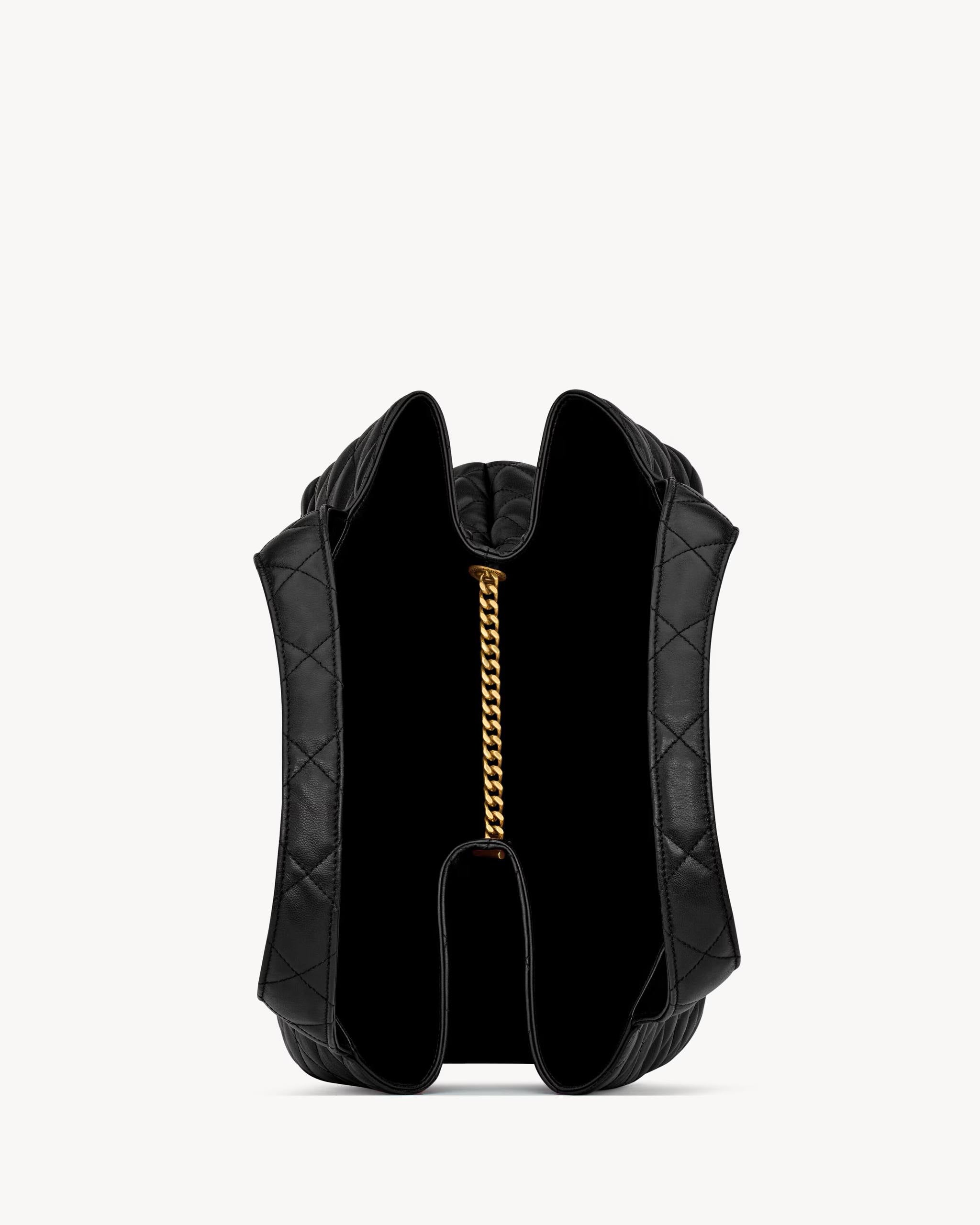 Saint Laurent Quilted Leather YSL Tote Bag