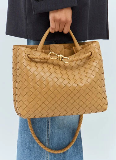 Bottega Veneta Andiamo Intrecciato Leather Tote Bag