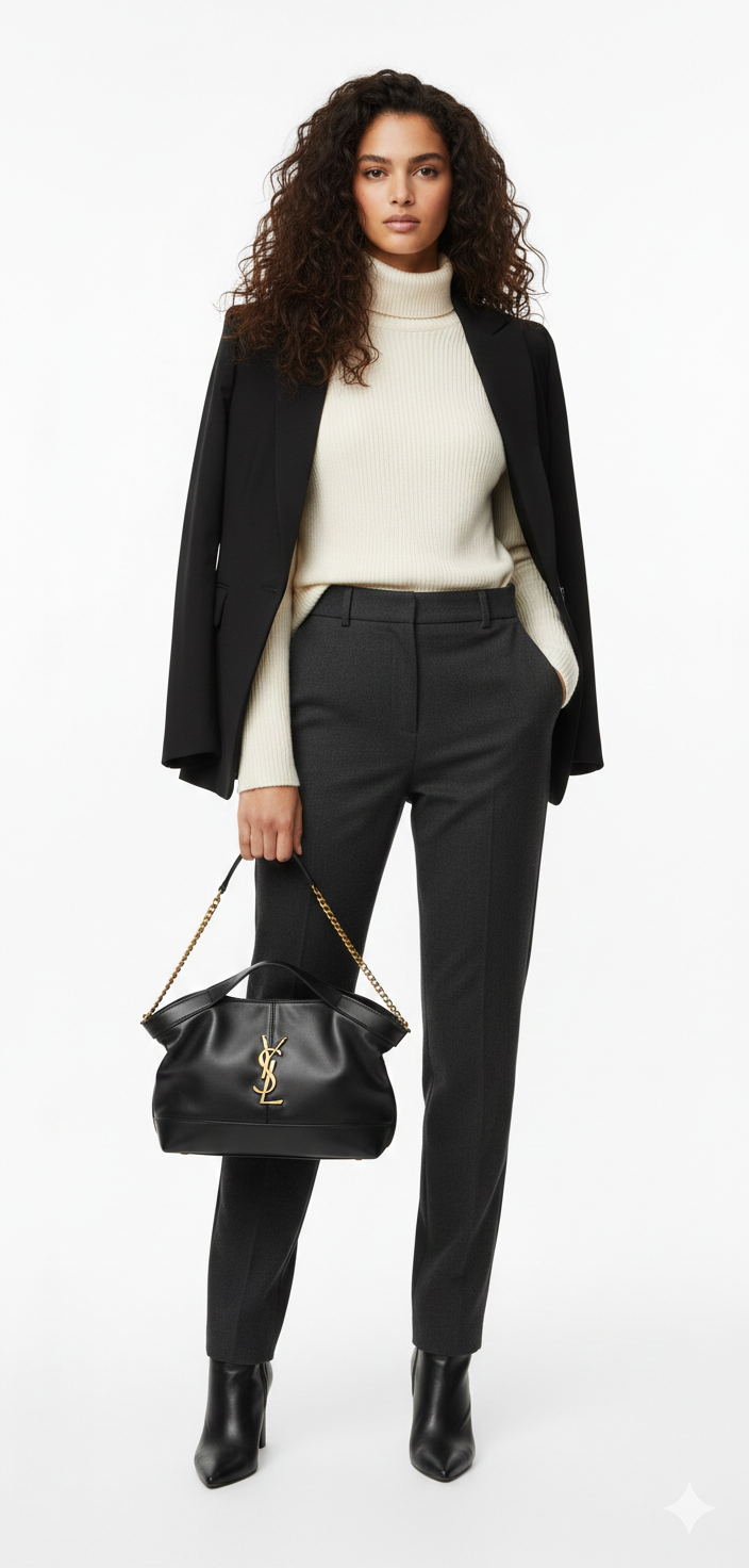 Saint Laurent Loulou Large Chain Tote Smooth Leather with Pouch