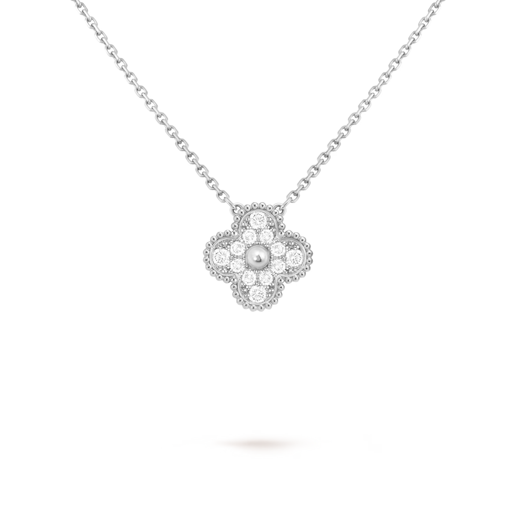 Van Cleef Vintage Alhambra pendant Silver Necklace