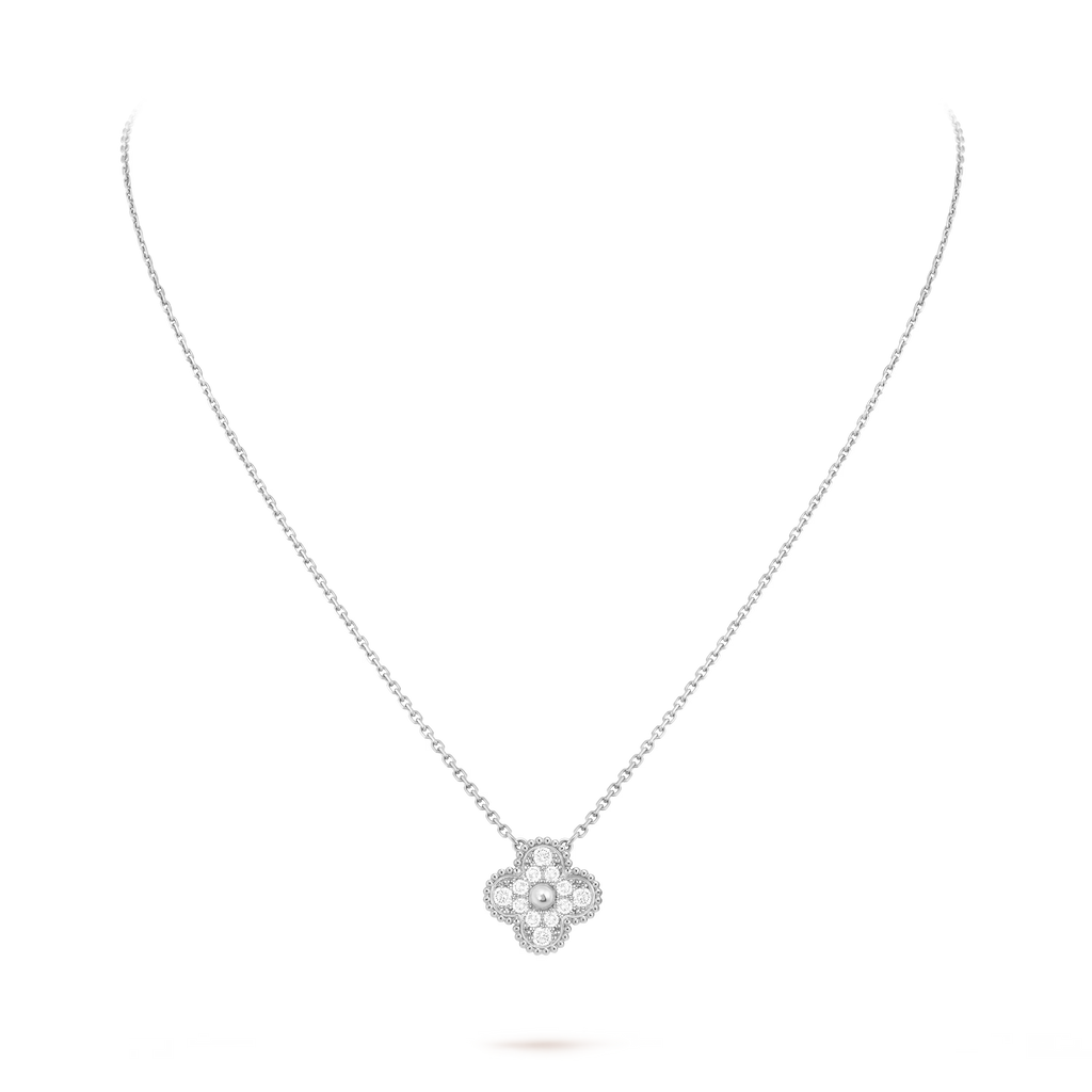 Van Cleef Vintage Alhambra pendant Silver Necklace