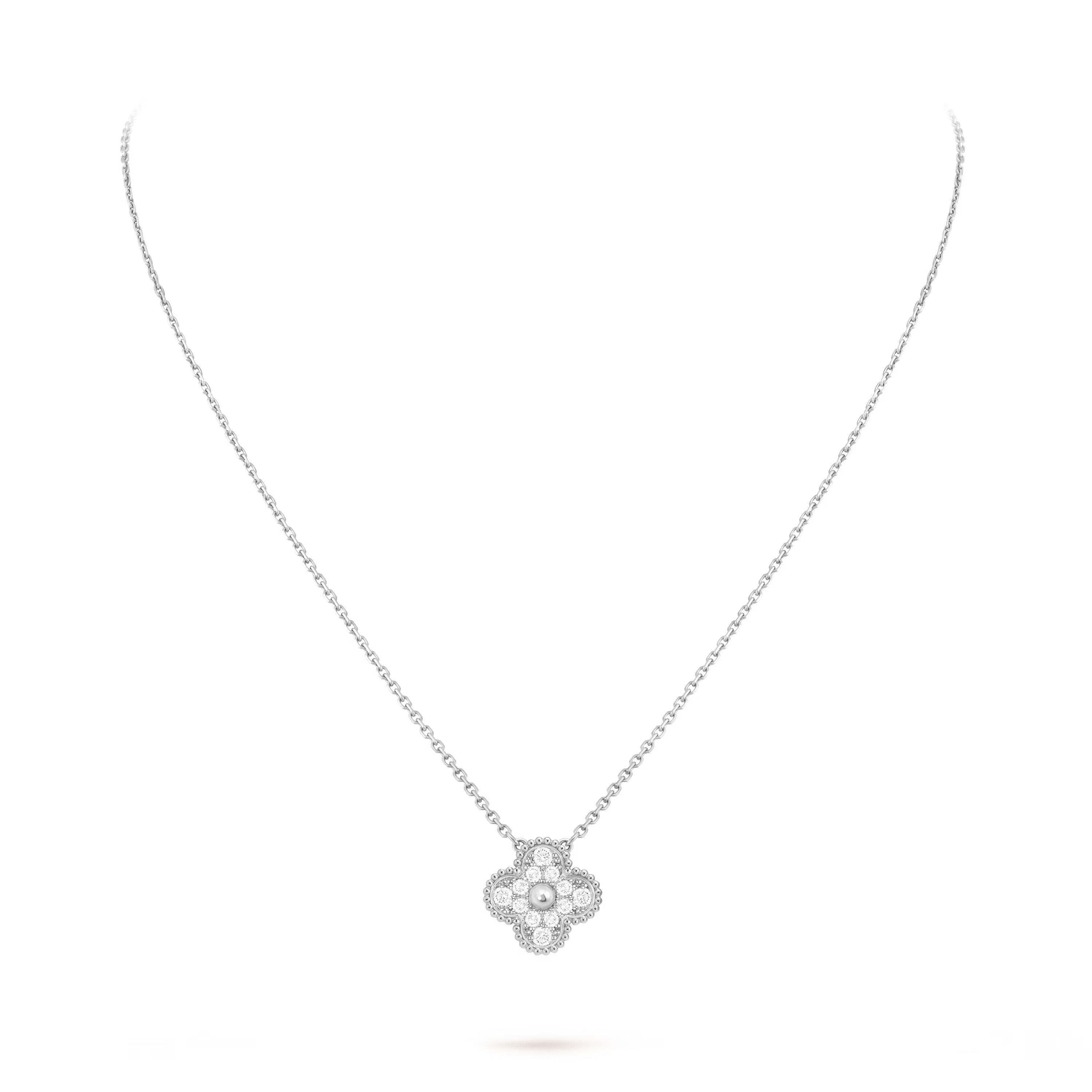 Van Cleef Vintage Alhambra pendant Silver Necklace